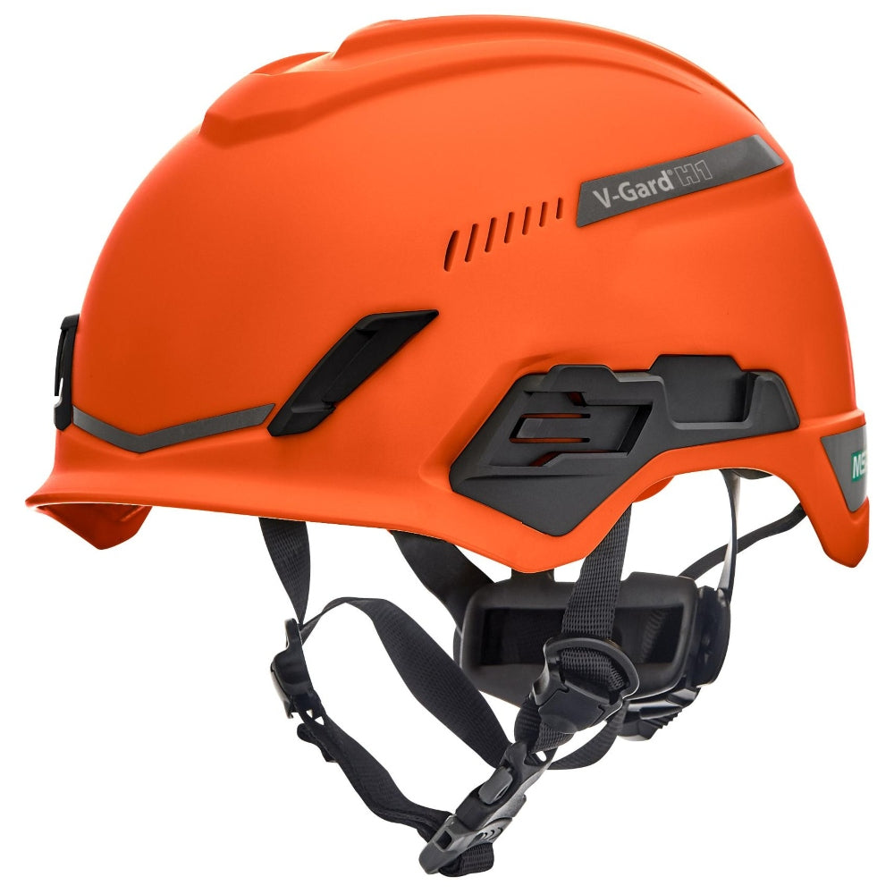 MSA 10204346 V-Gard H1 Trivent Safety Helmet - Fas-Trac Suspension - Orange