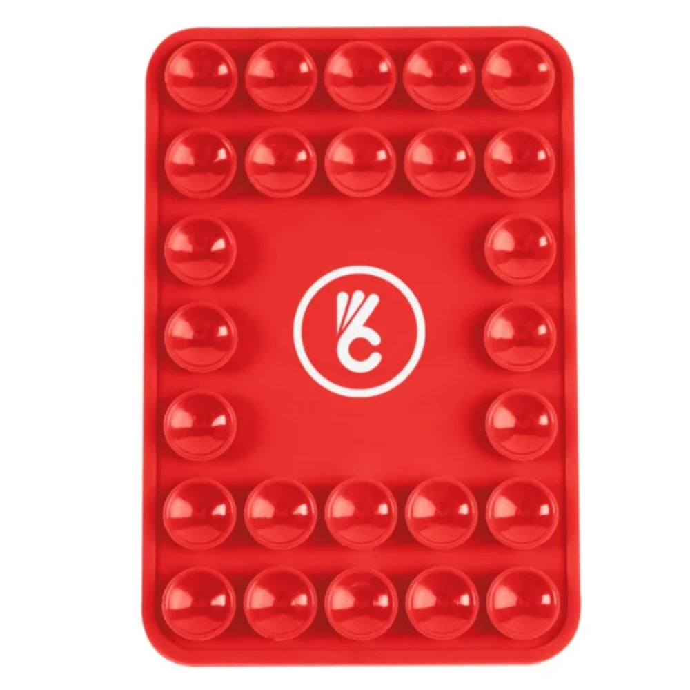 Magnetic Silicone Suction-Cup Phone Mount - Red