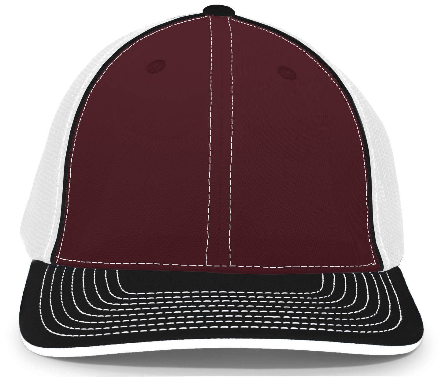 Pacific Headwear Trucker PacFlex Cap - Maroon/White/Black