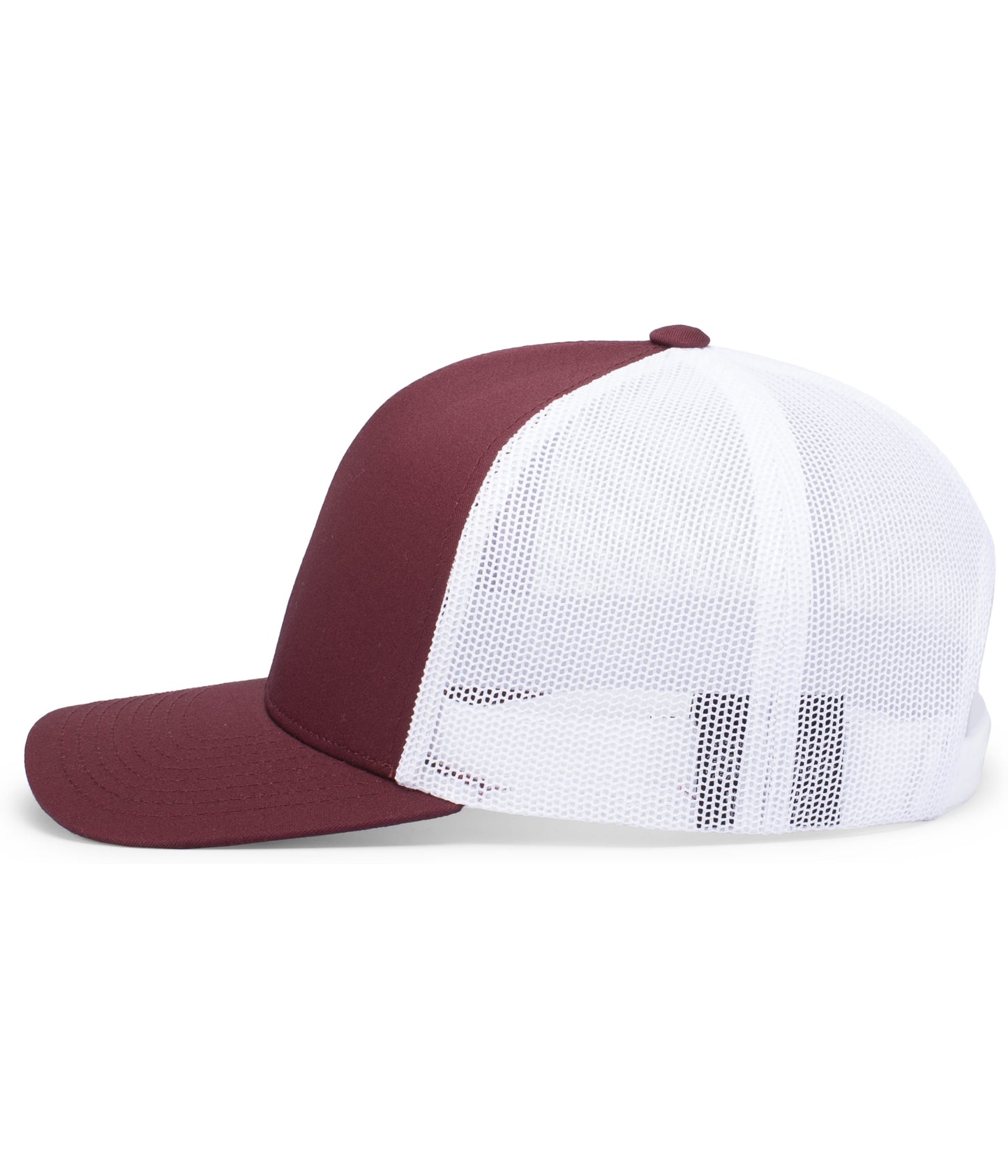 Pacific Headwear Trucker Snapback Cap - Maroon/White/Maroon