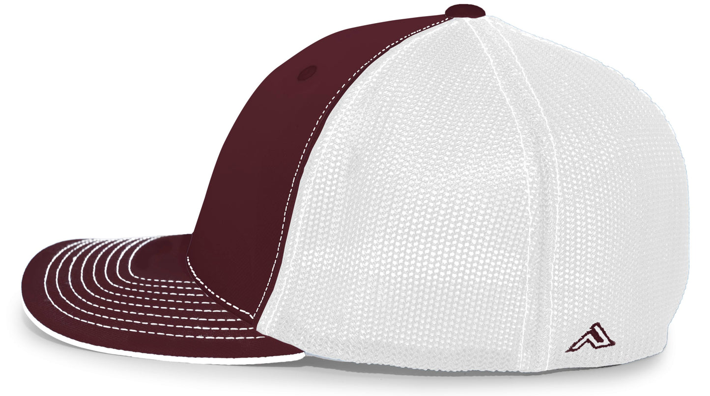 Pacific Headwear Trucker PacFlex Cap - Maroon/White