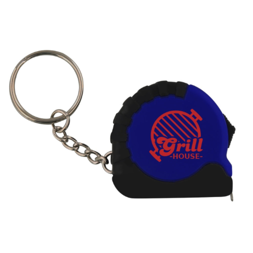 Mini Tape Measure Keychain - Blue