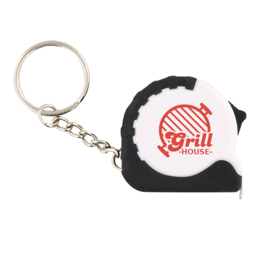 Mini Tape Measure Keychain - White