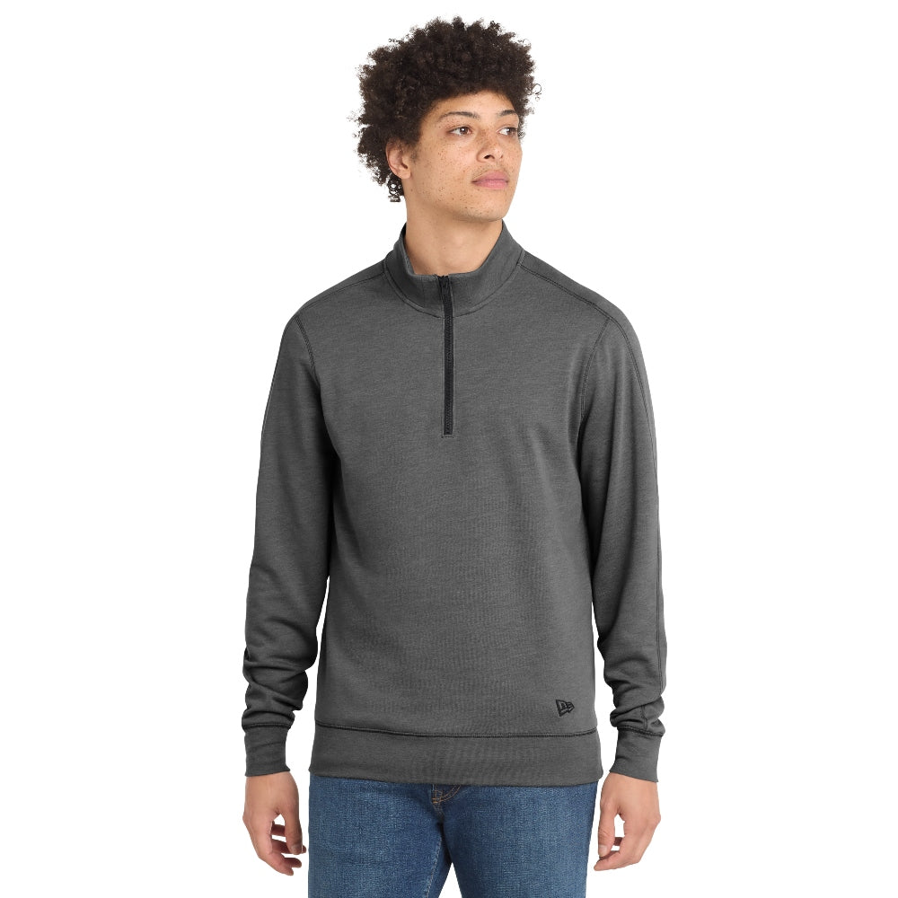 New Era® Tri-Blend Fleece 1/4-Zip Pullover - Black Heather