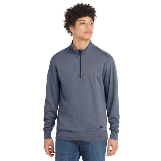 New Era® Tri-Blend Fleece 1/4-Zip Pullover - True Navy Heather