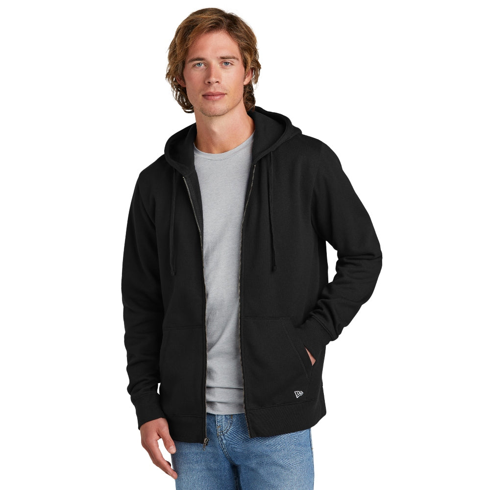 New Era® Comeback Fleece Full-Zip Hoodie - Black