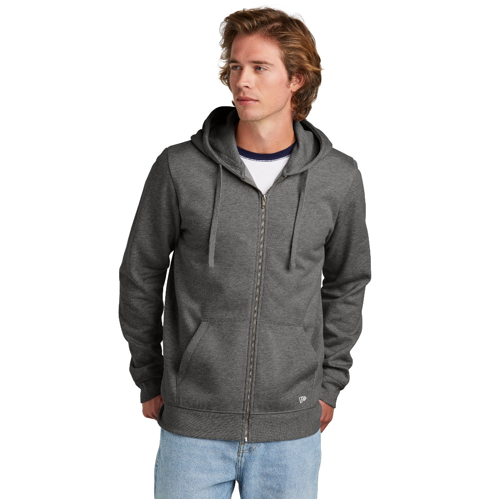 New Era® Comeback Fleece Full-Zip Hoodie - Dark Heather Grey