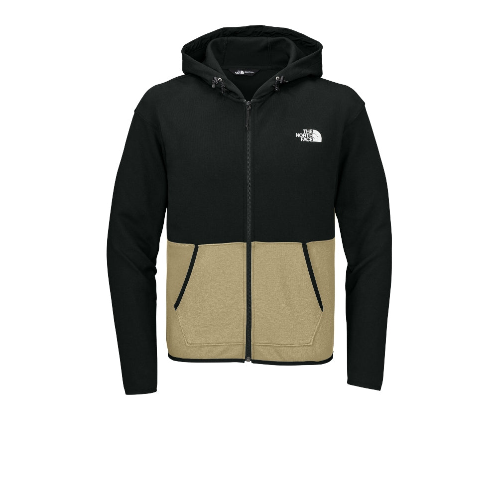 The North Face® Double-Knit Full-Zip Hoodie - Khaki Stone/ TNF Black