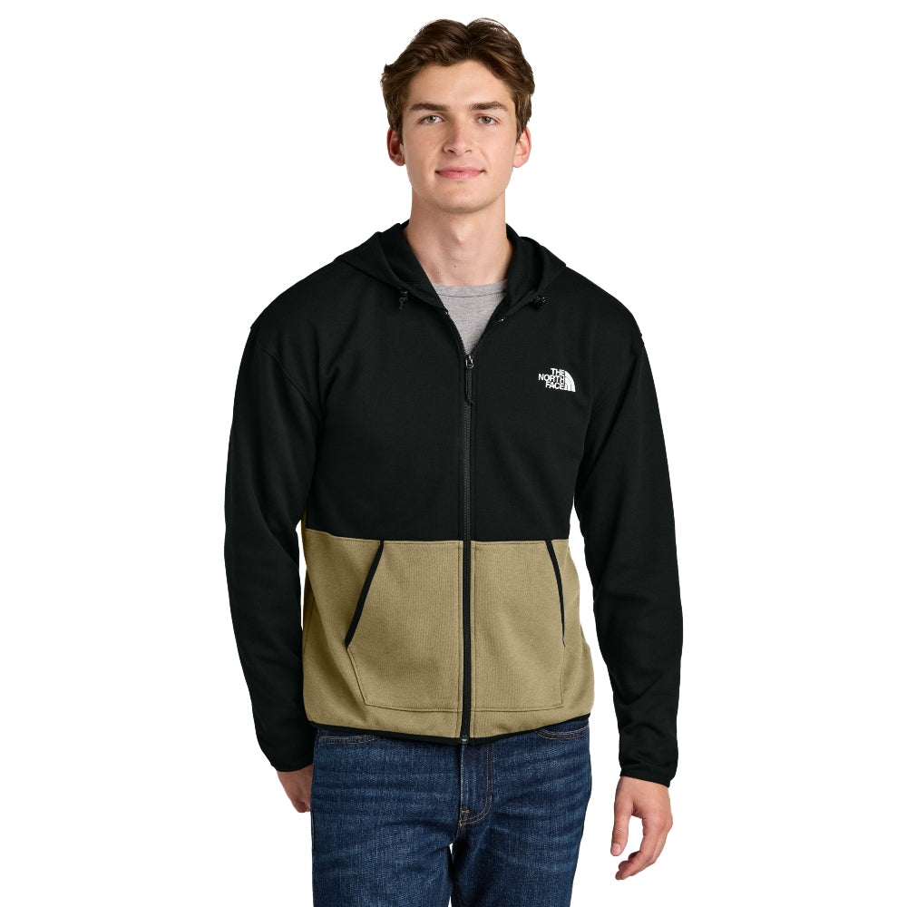 The North Face® Double-Knit Full-Zip Hoodie - Khaki Stone/ TNF Black