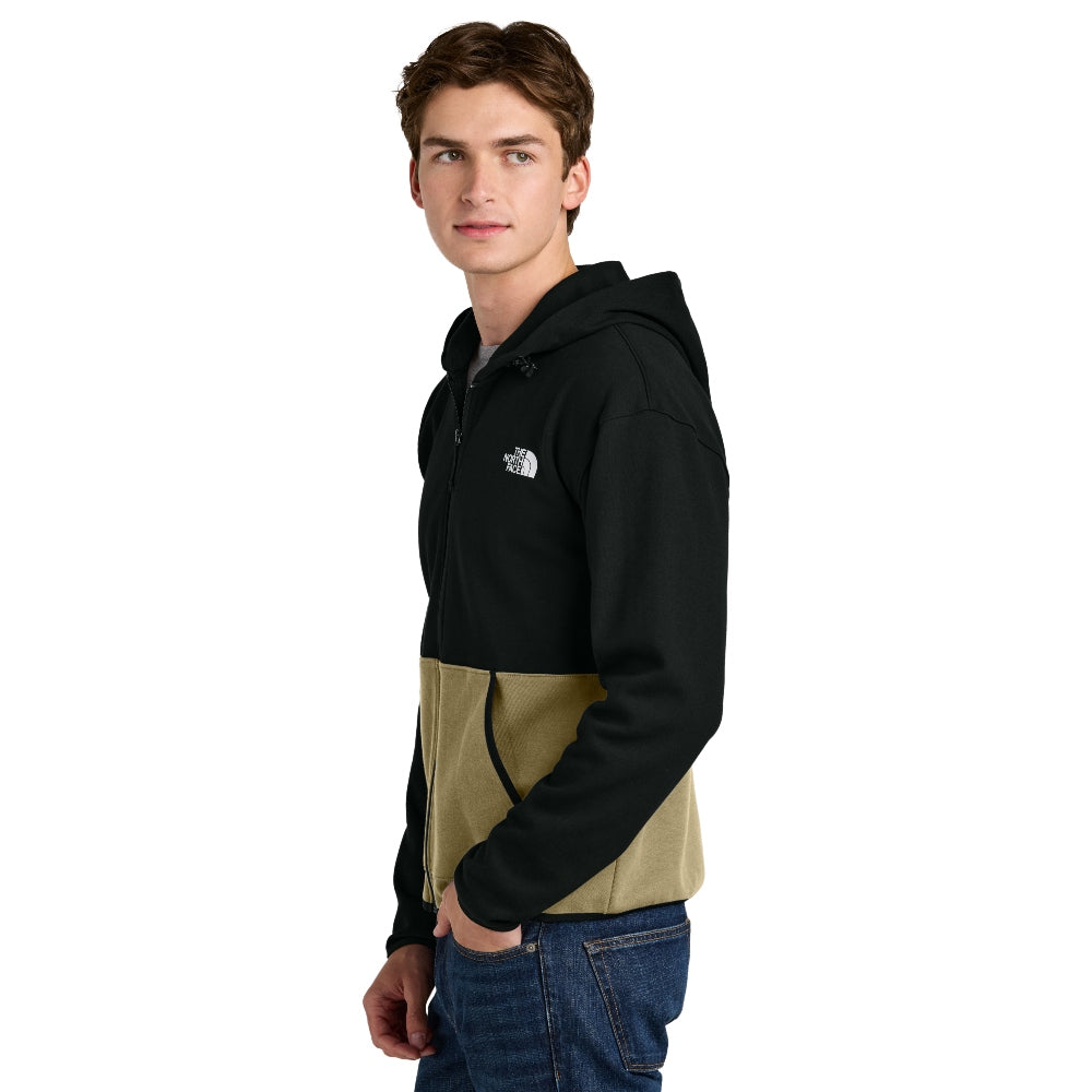 The North Face® Double-Knit Full-Zip Hoodie - Khaki Stone/ TNF Black