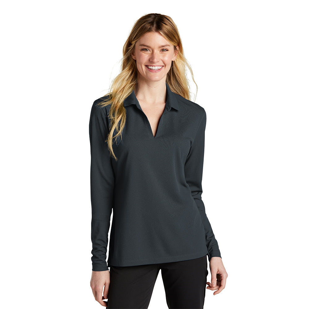 Nike Women's Dri-FIT Micro Pique 2.0 Polo Long Sleeve - Anthracite