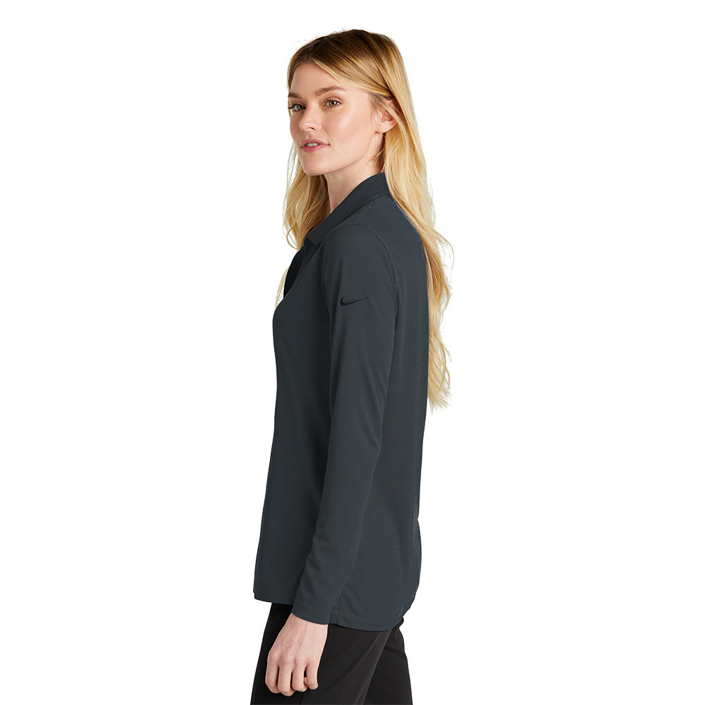 Nike Women's Dri-FIT Micro Pique 2.0 Polo Long Sleeve - Anthracite