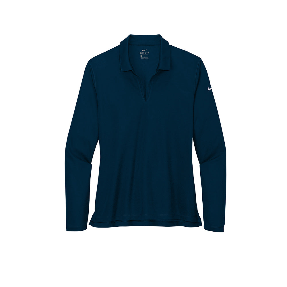 Nike Women's Dri-FIT Micro Pique 2.0 Polo Long Sleeve - Navy