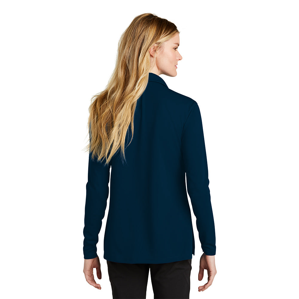Nike Women's Dri-FIT Micro Pique 2.0 Polo Long Sleeve - Navy