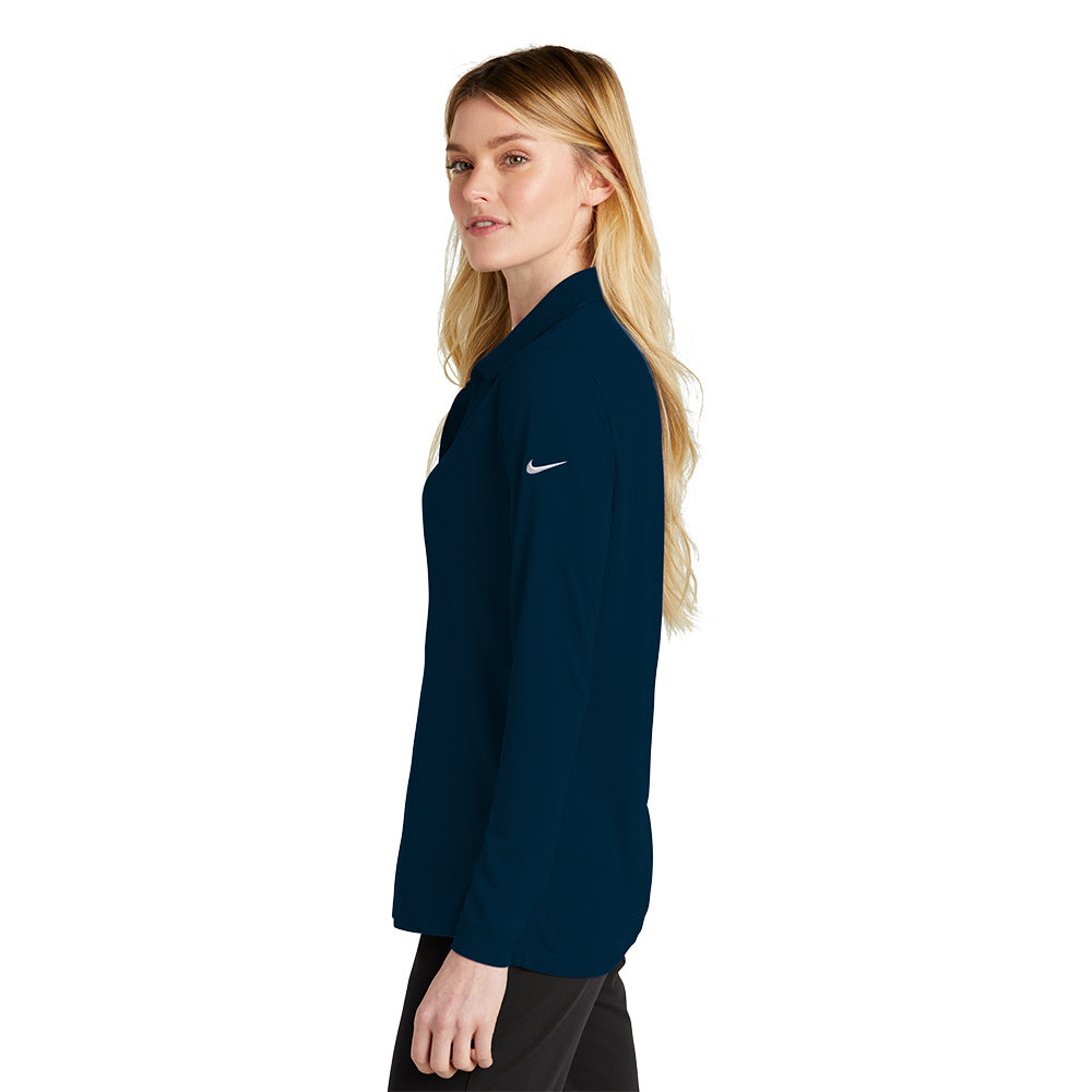 Nike Women's Dri-FIT Micro Pique 2.0 Polo Long Sleeve - Navy