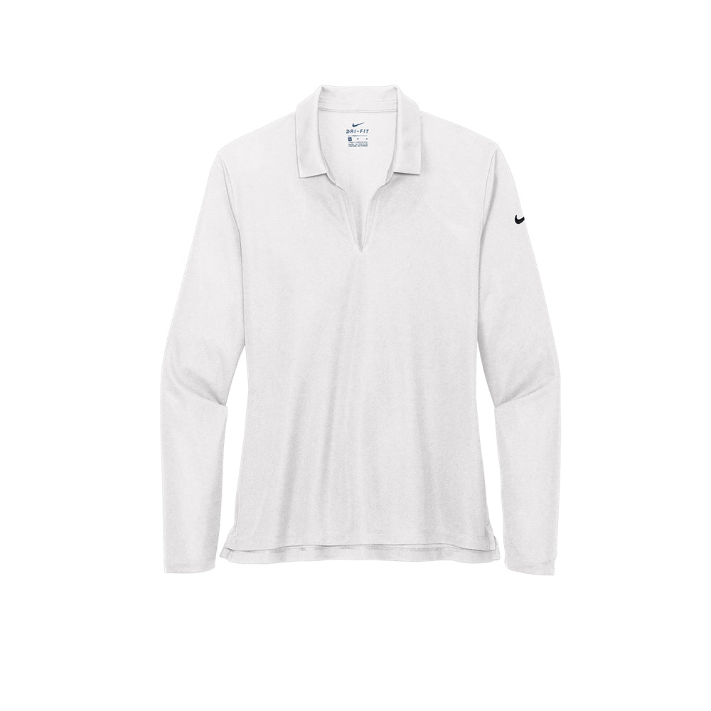 Nike Women's Dri-FIT Micro Pique 2.0 Polo Long Sleeve - White