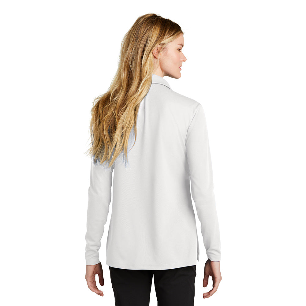 Nike Women's Dri-FIT Micro Pique 2.0 Polo Long Sleeve - White