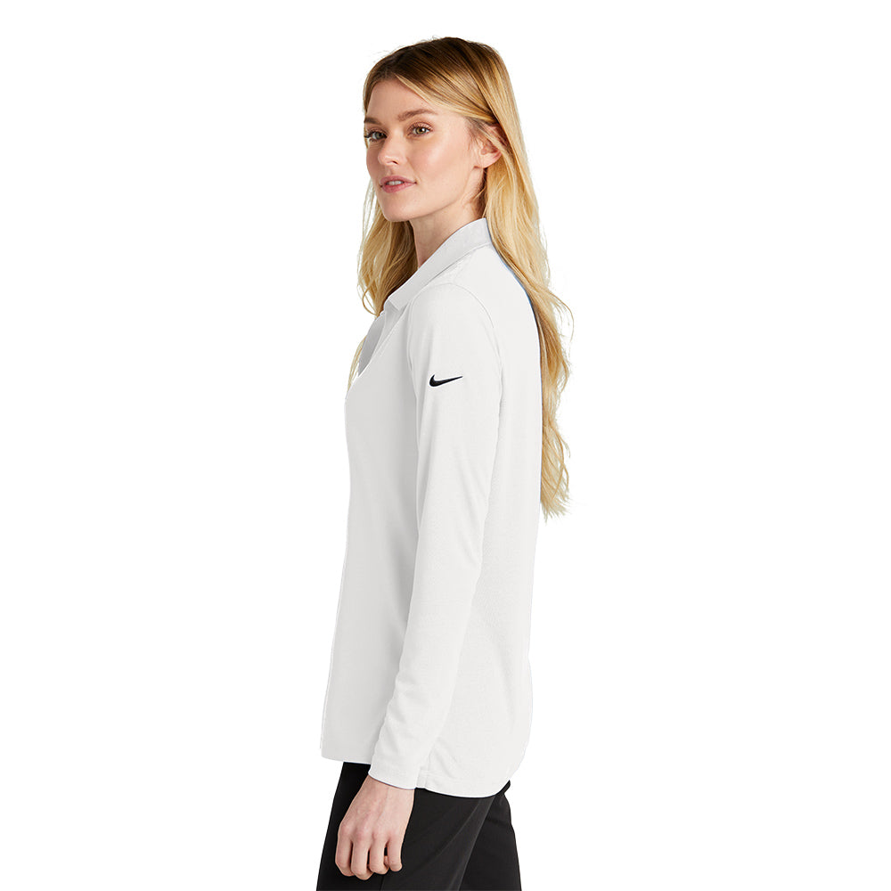 Nike Women's Dri-FIT Micro Pique 2.0 Polo Long Sleeve - White
