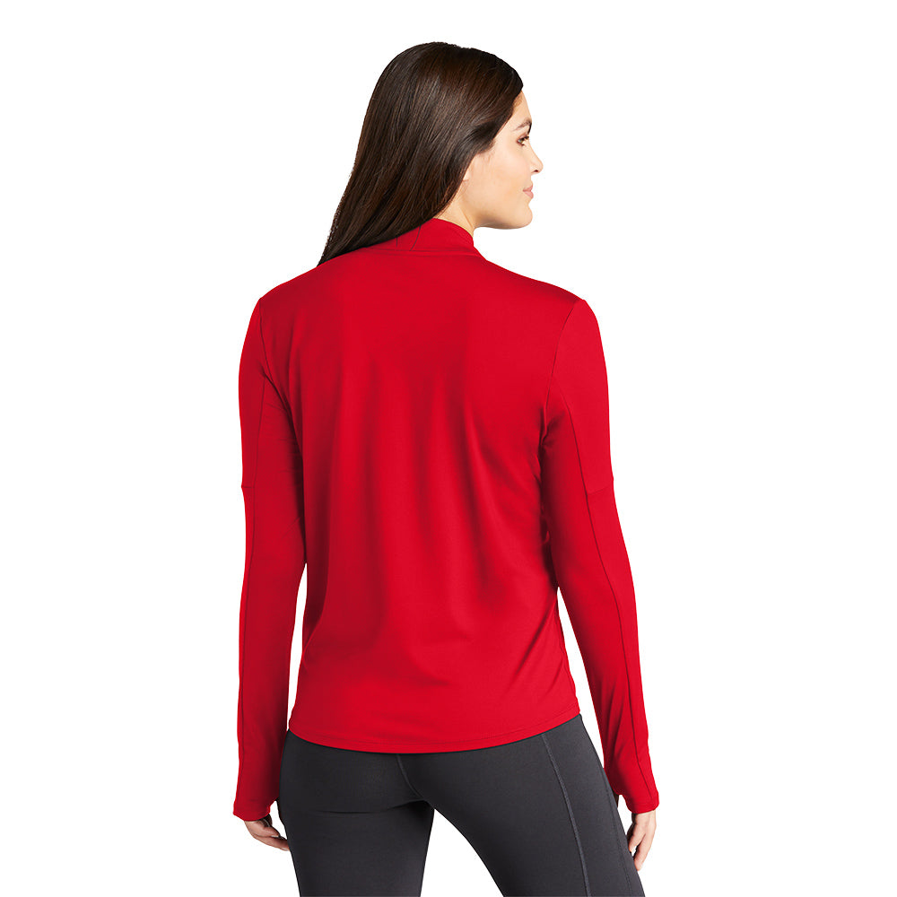 Nike Ladies Dri-FIT Element 1/2-Zip Top- Scarlet