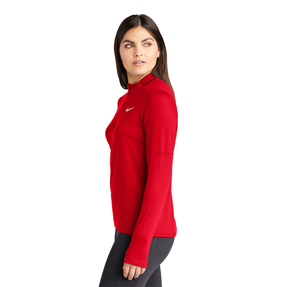 Nike Ladies Dri-FIT Element 1/2-Zip Top- Scarlet