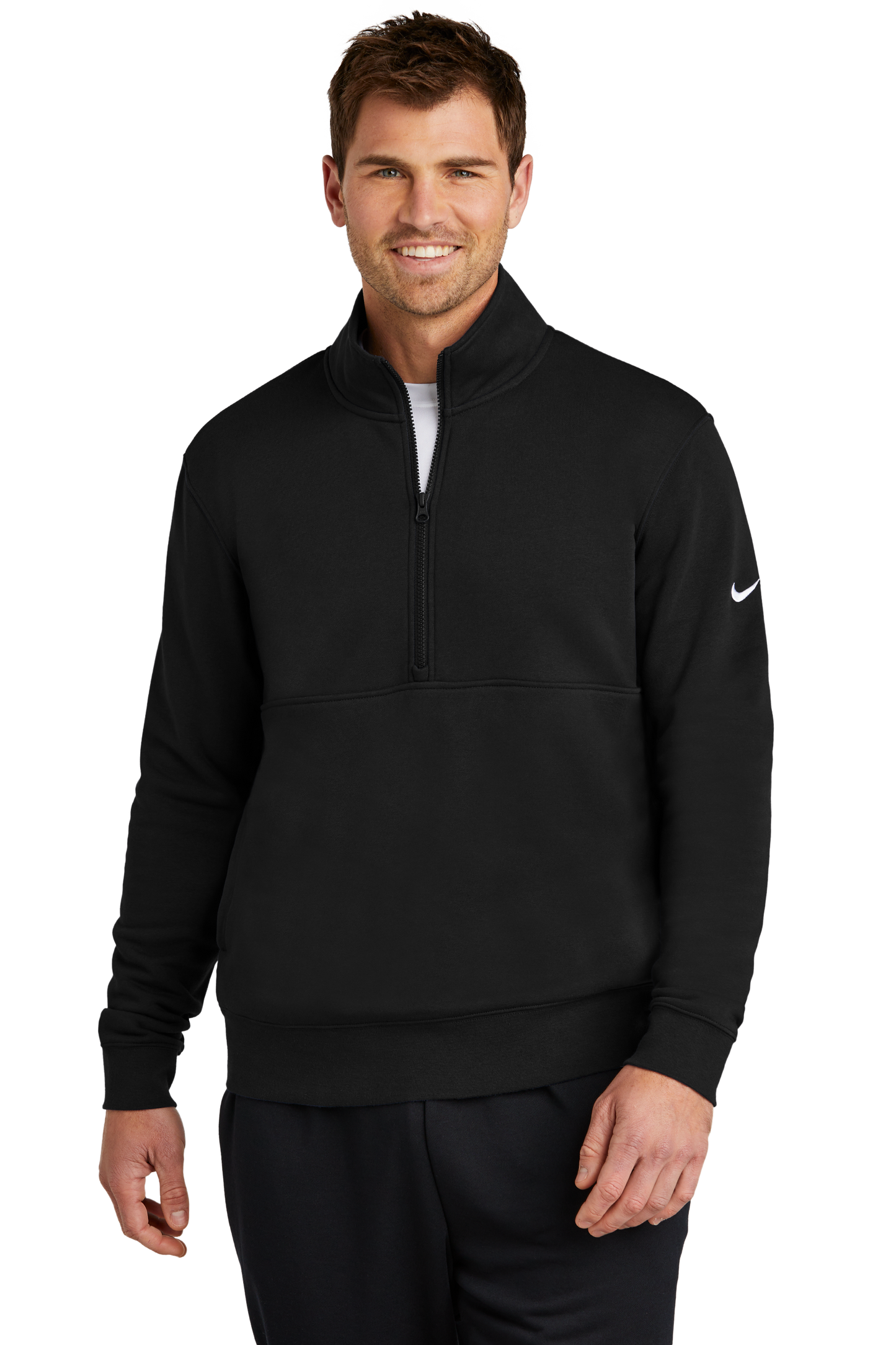 Nike Club Fleece Sleeve Swoosh 1/2-Zip - Black