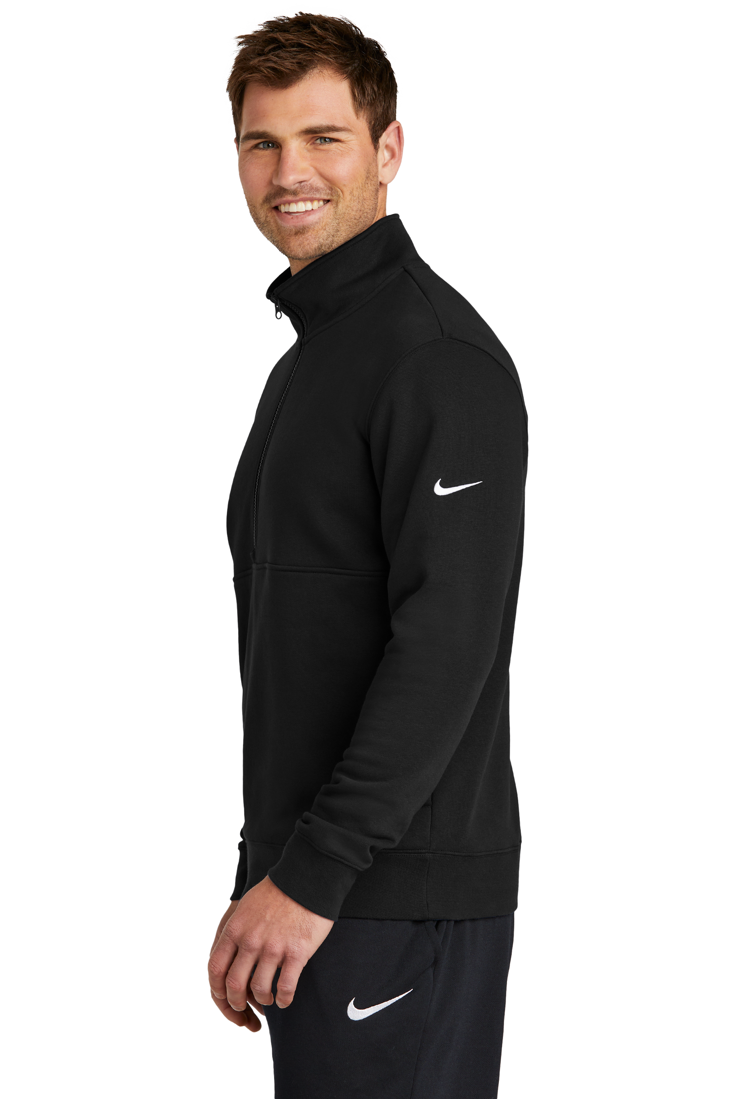 Nike Club Fleece Sleeve Swoosh 1/2-Zip - Black