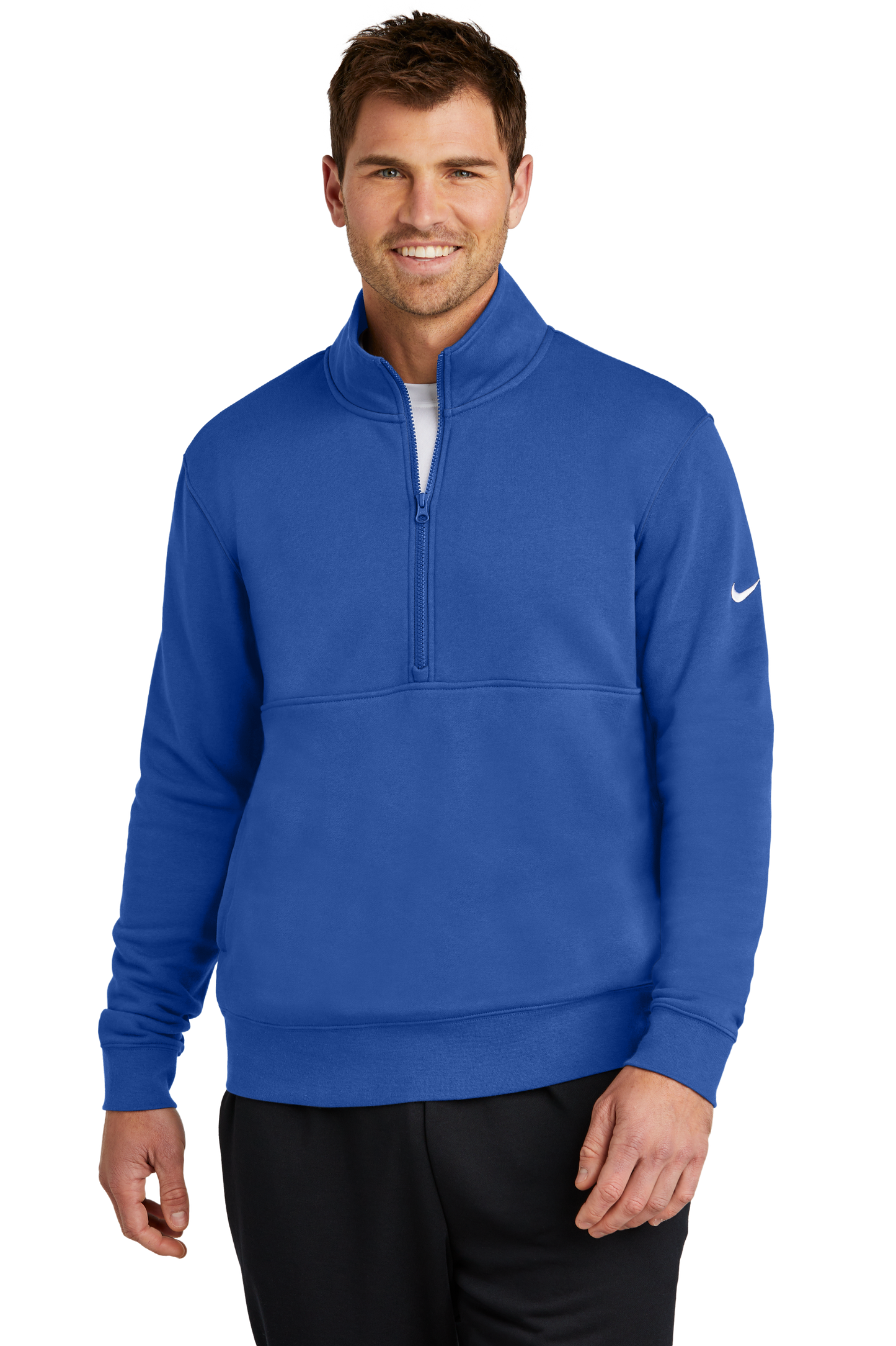 Nike Club Fleece Sleeve Swoosh 1/2-Zip - Game Royal