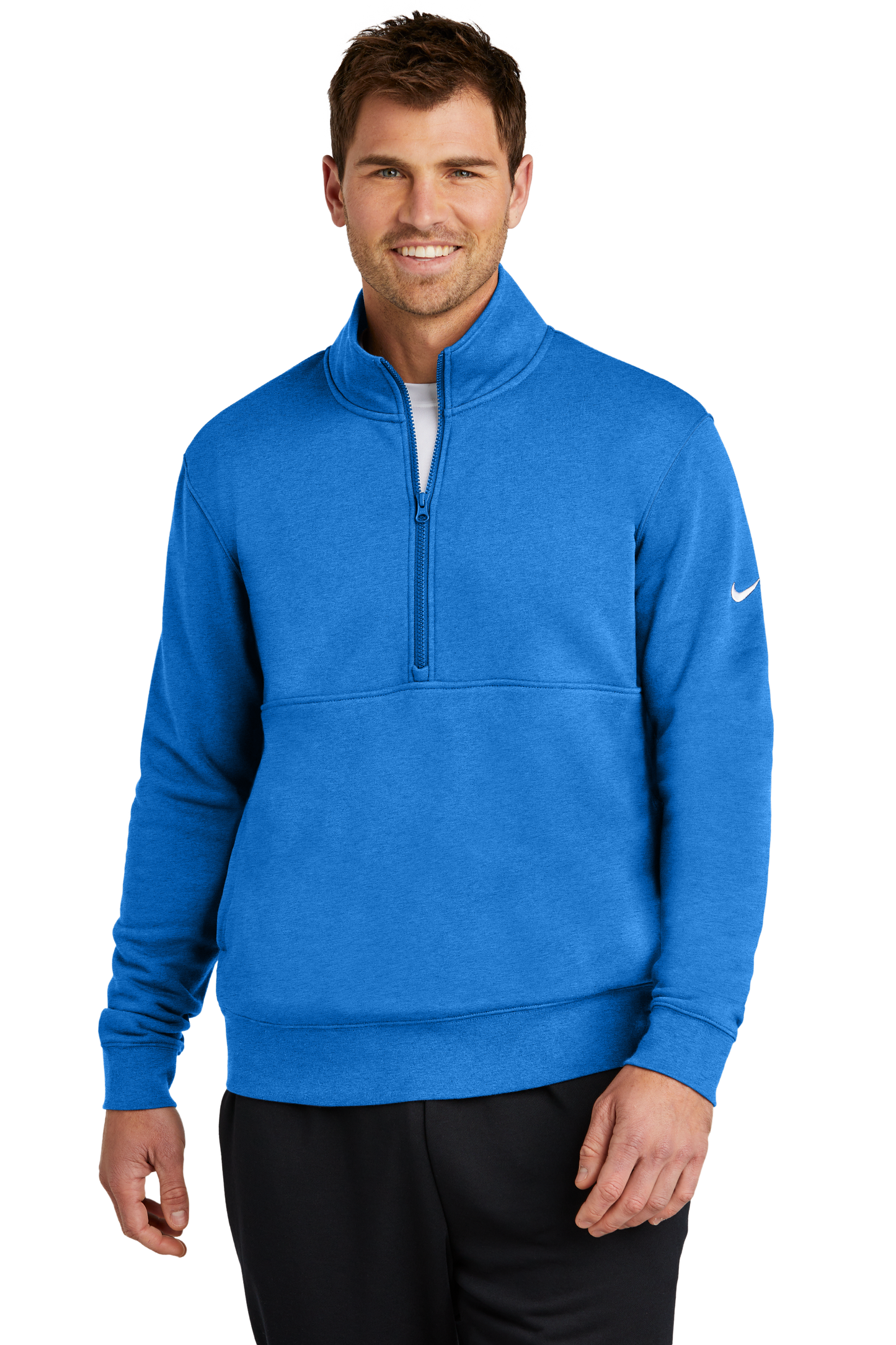 Nike Club Fleece Sleeve Swoosh 1/2-Zip - Light Game Royal Heather