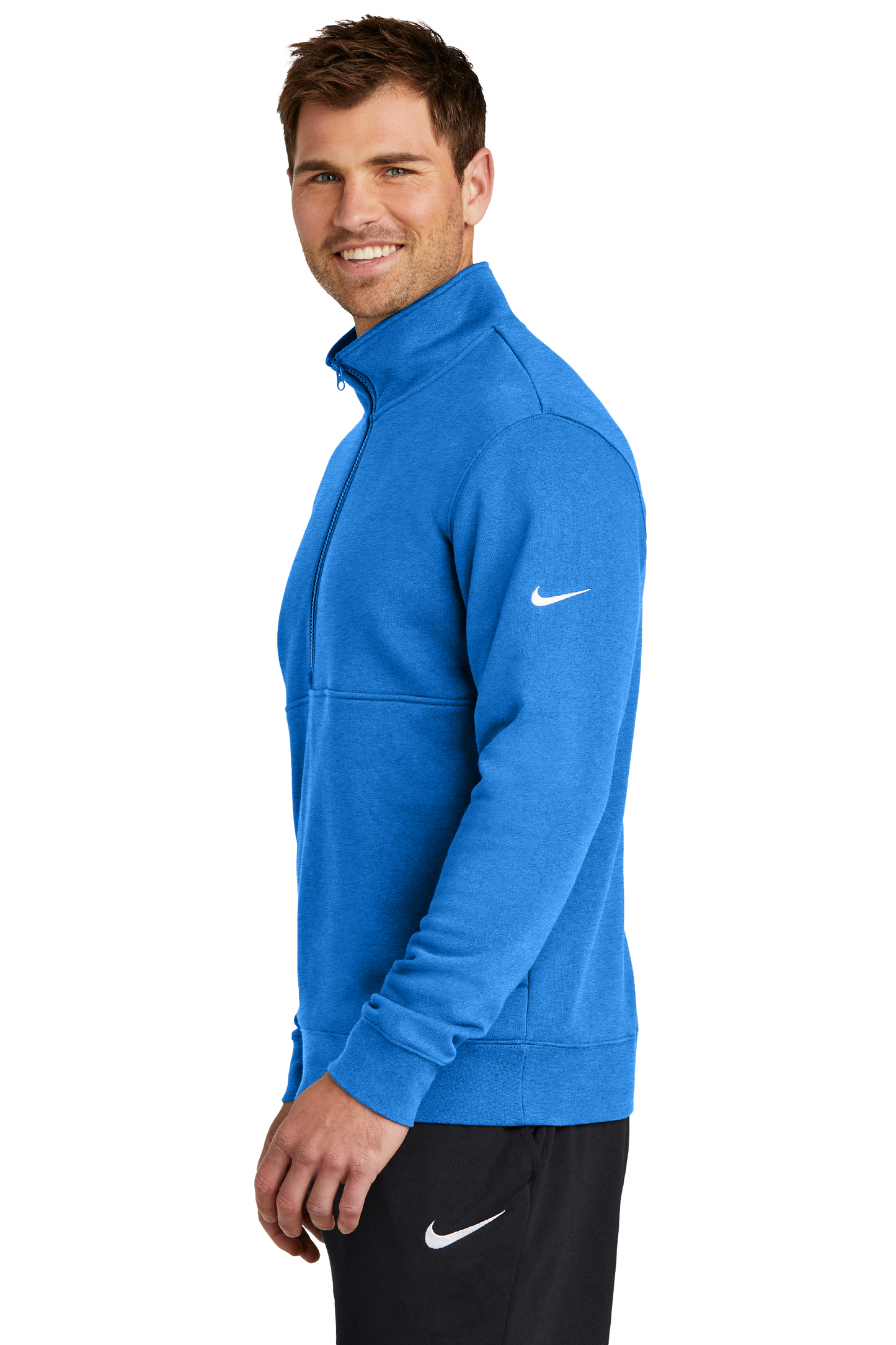 Nike Club Fleece Sleeve Swoosh 1/2-Zip - Light Game Royal Heather