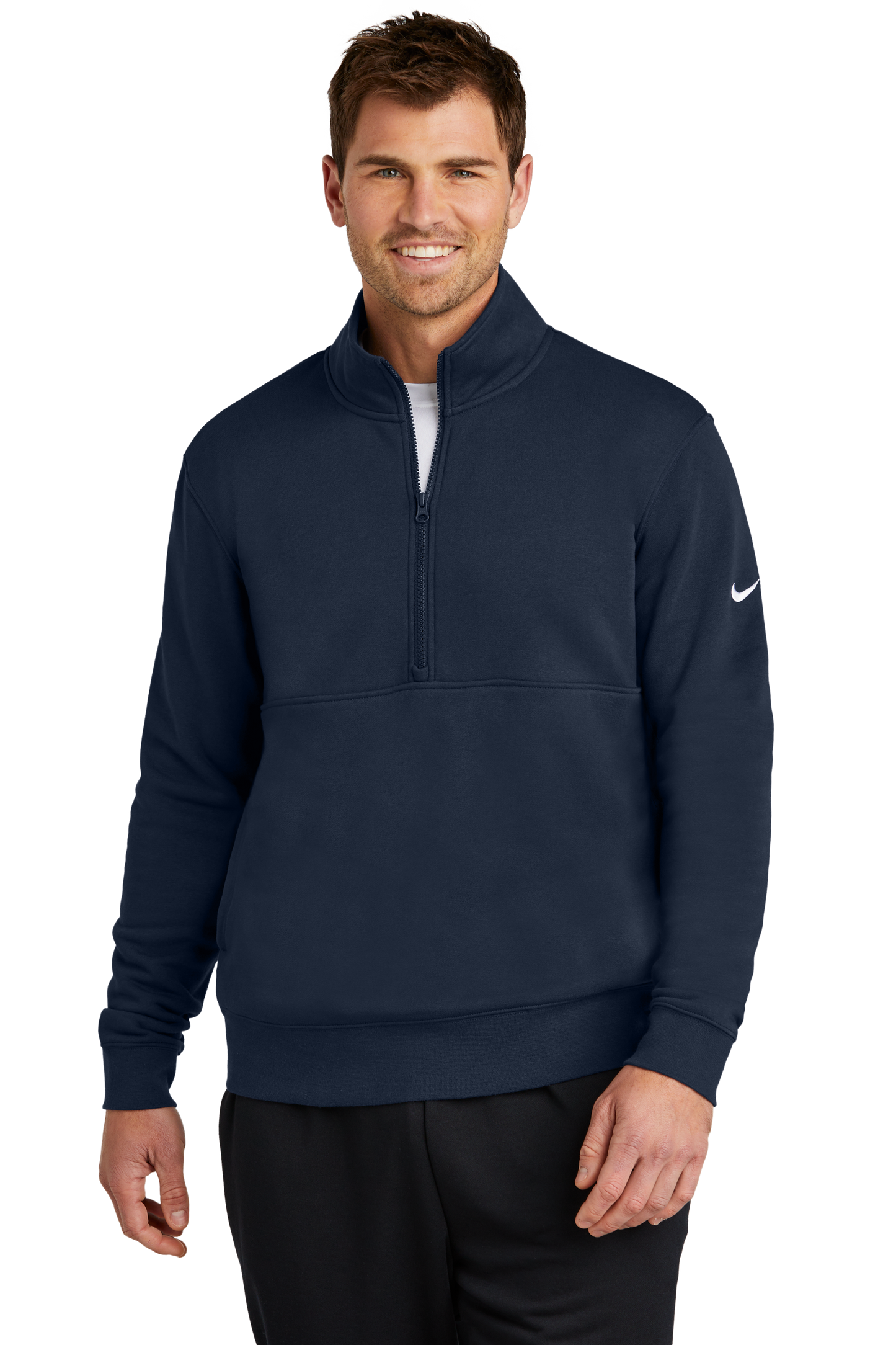 Nike Club Fleece Sleeve Swoosh 1/2-Zip - Midnight Navy