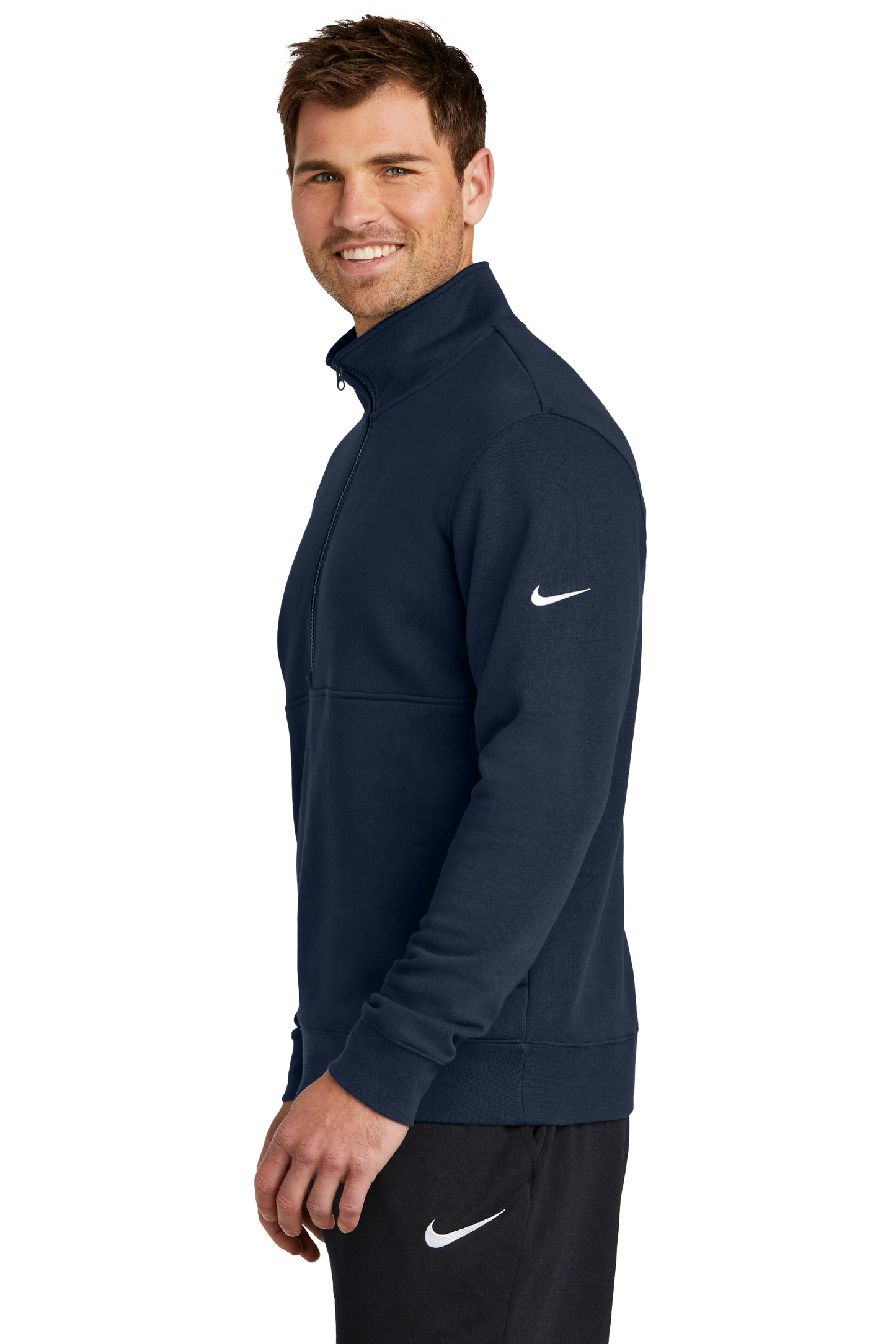 Nike Club Fleece Sleeve Swoosh 1/2-Zip - Midnight Navy