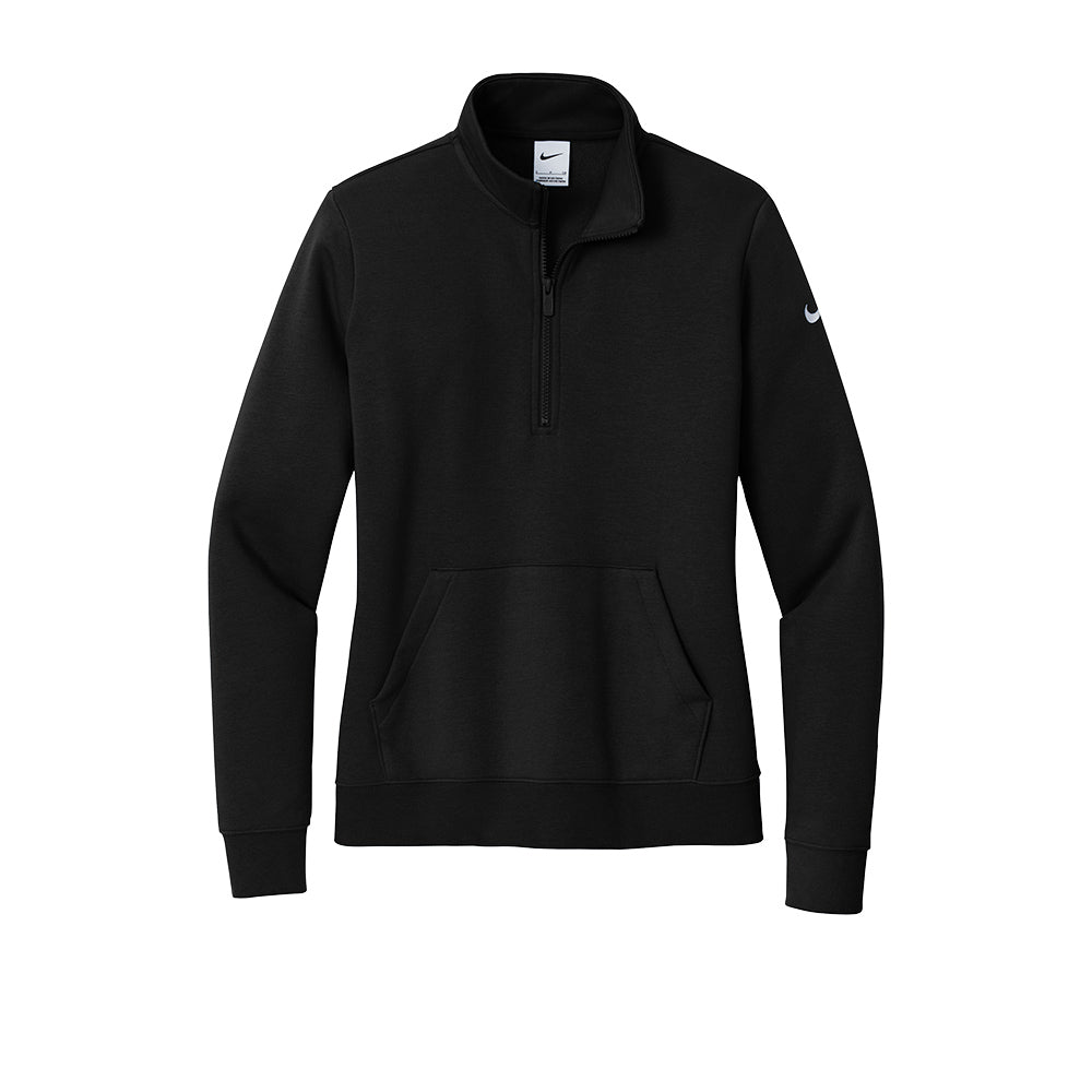 Nike Ladies Club Fleece Sleeve Swoosh 1/2-Zip - Black