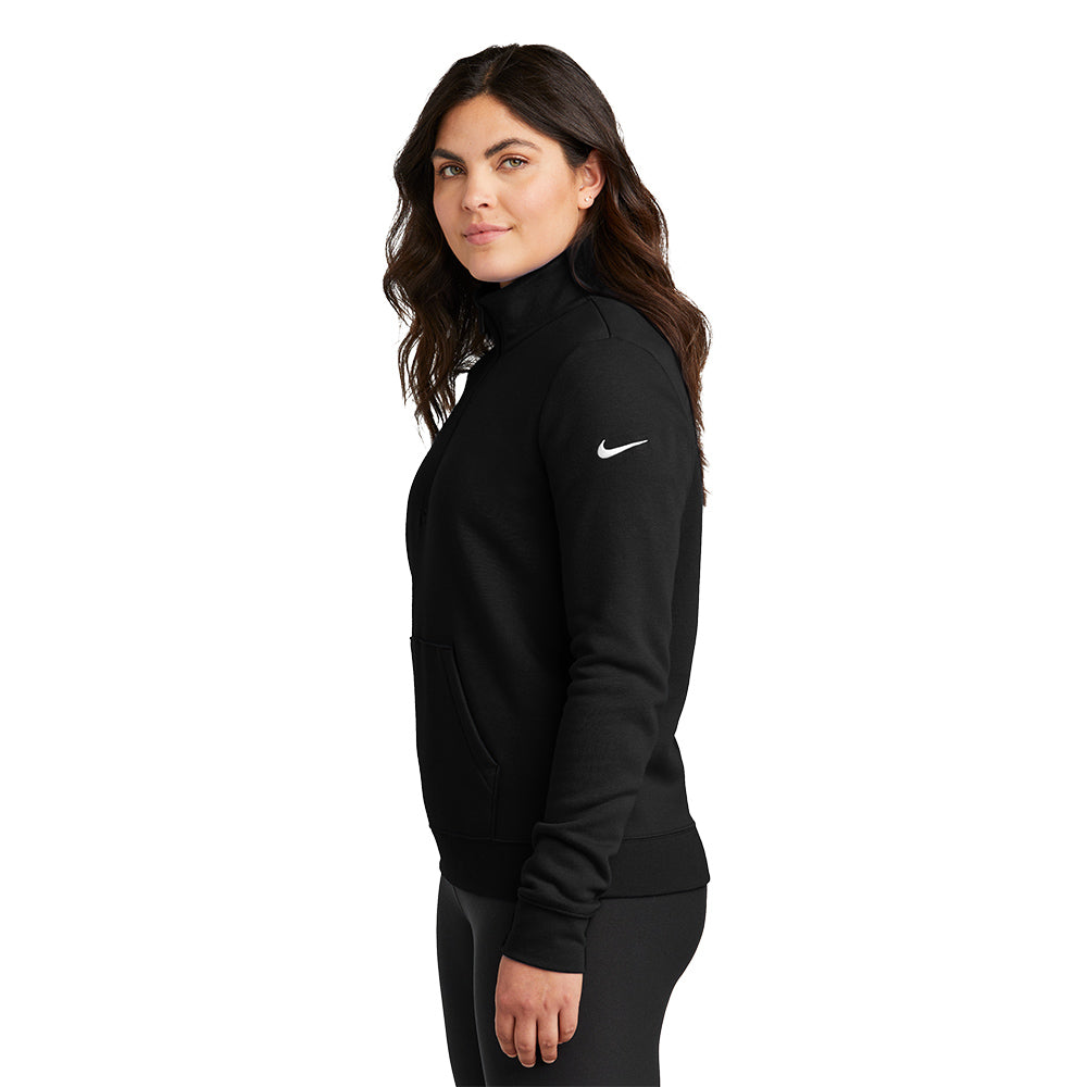 Nike Ladies Club Fleece Sleeve Swoosh 1/2-Zip - Black