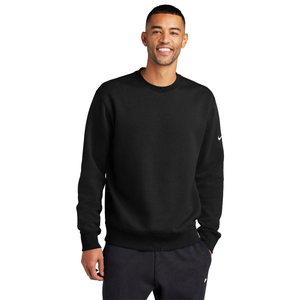 Nike Club Fleece Sleeve Swoosh Crew - Black