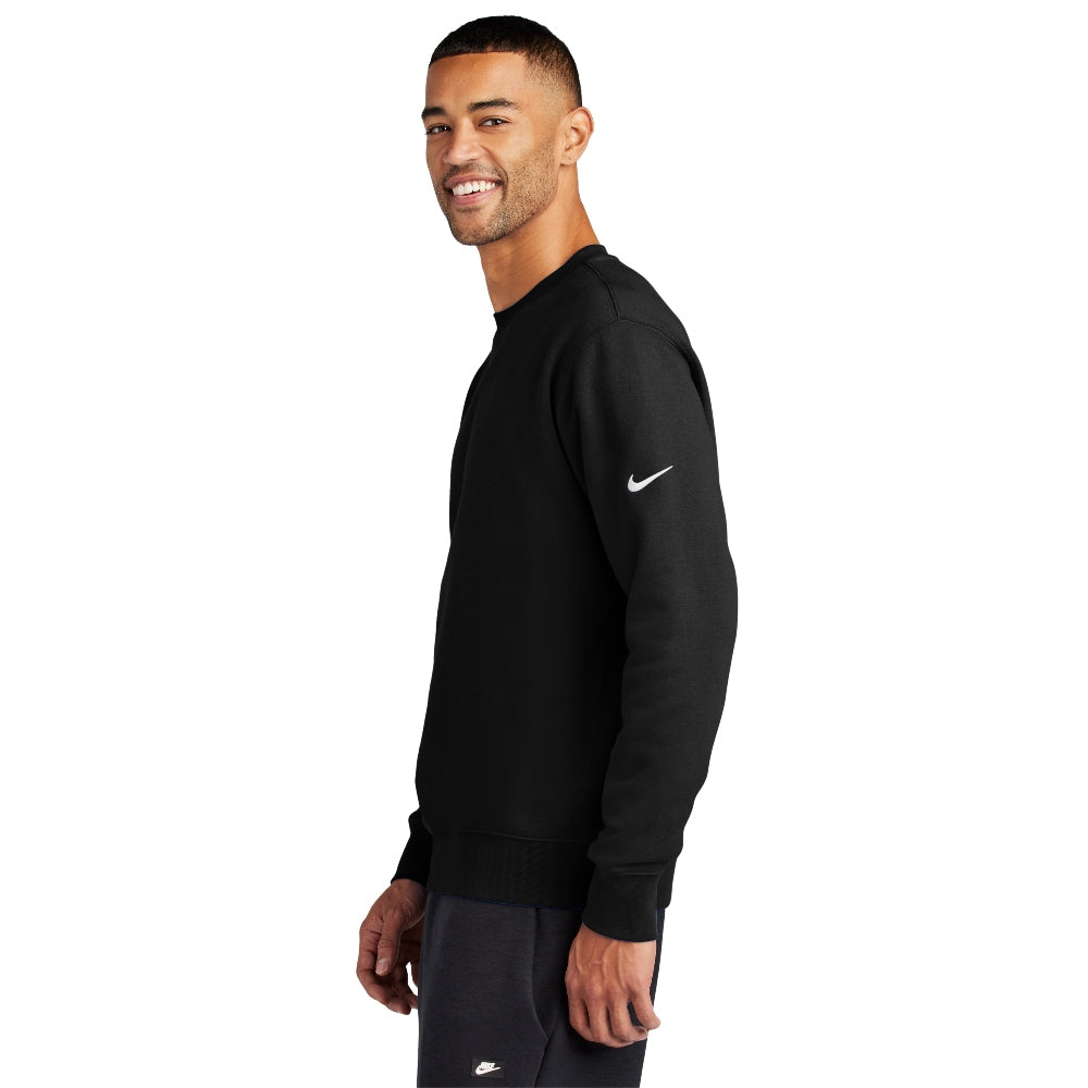 Nike Club Fleece Sleeve Swoosh Crew - Black