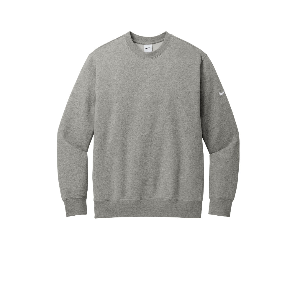 Nike Club Fleece Sleeve Swoosh Crew - Dark Grey Heather
