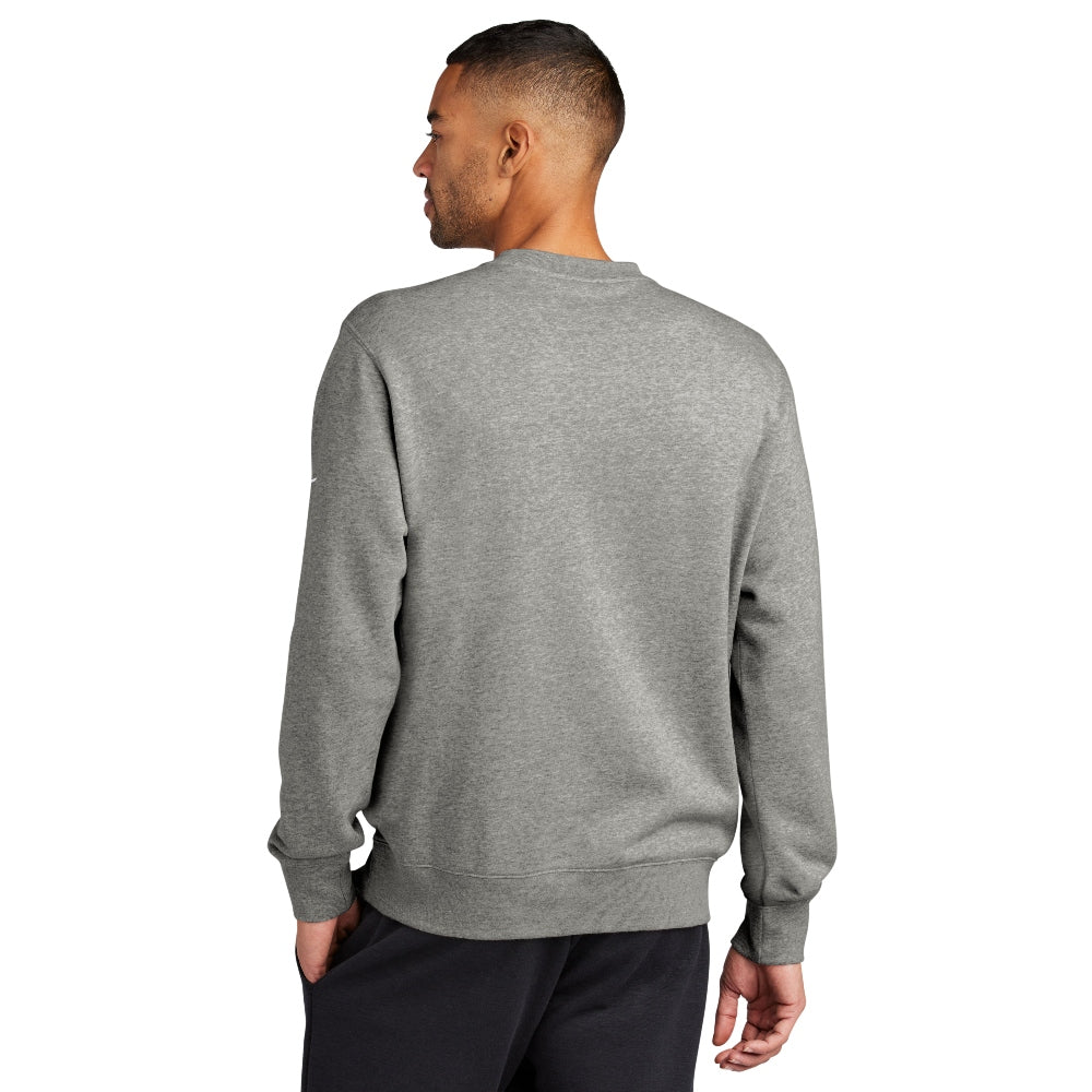 Nike Club Fleece Sleeve Swoosh Crew - Dark Grey Heather