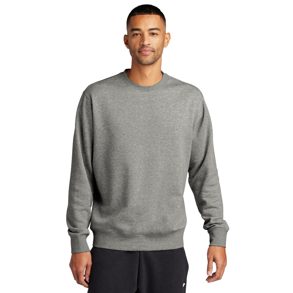 Nike Club Fleece Sleeve Swoosh Crew - Dark Grey Heather