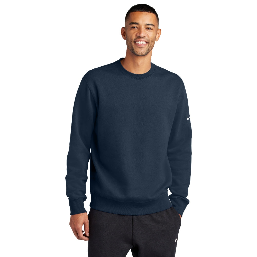 Nike Club Fleece Sleeve Swoosh Crew - Midnight Navy