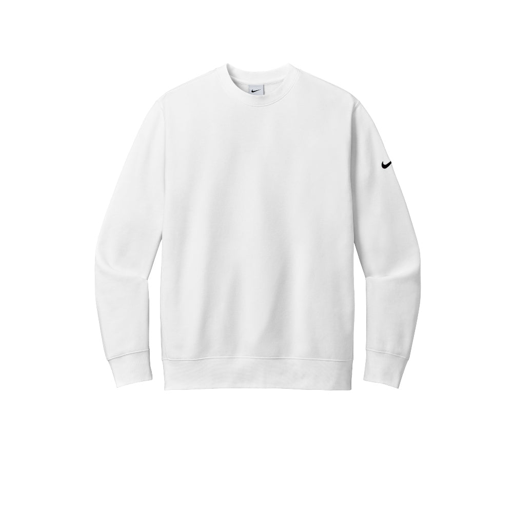 Nike Club Fleece Sleeve Swoosh Crew - White