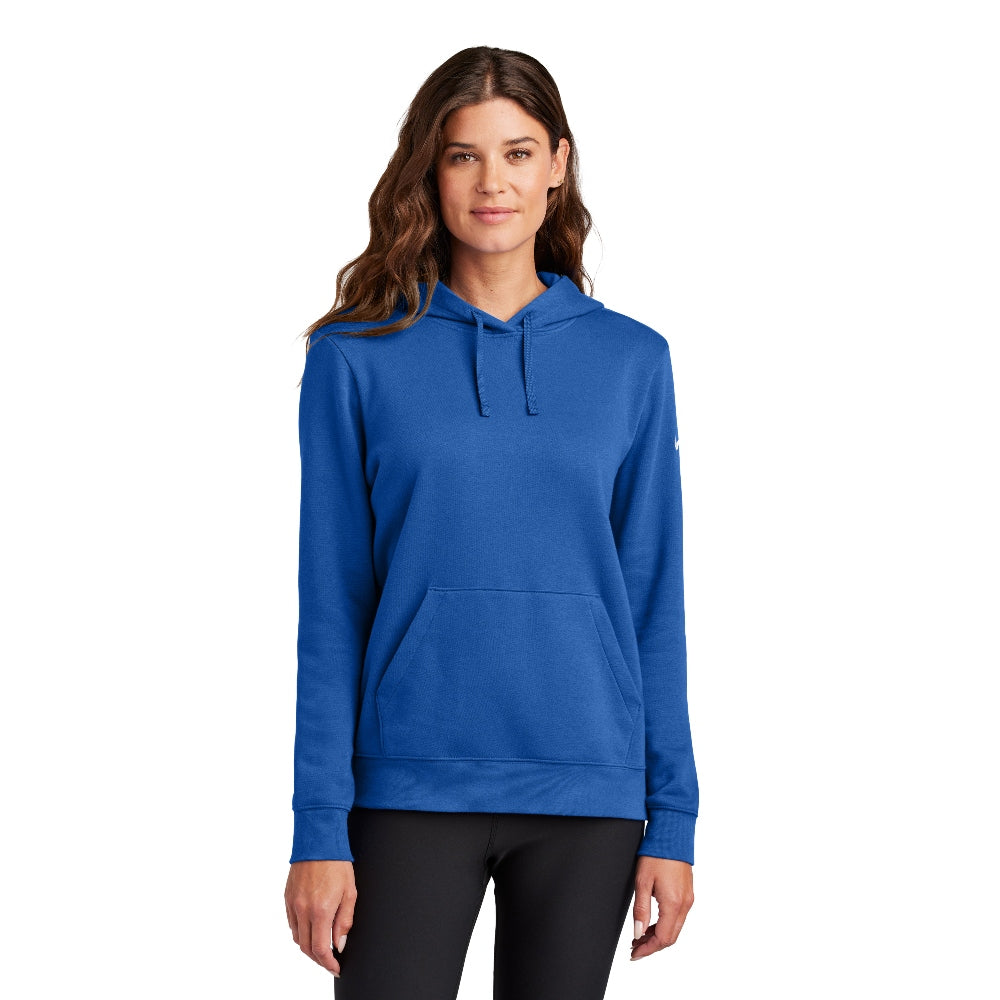 Nike Women's Club Fleece Sleeve Swoosh Pullover Hoodie - Game Royal