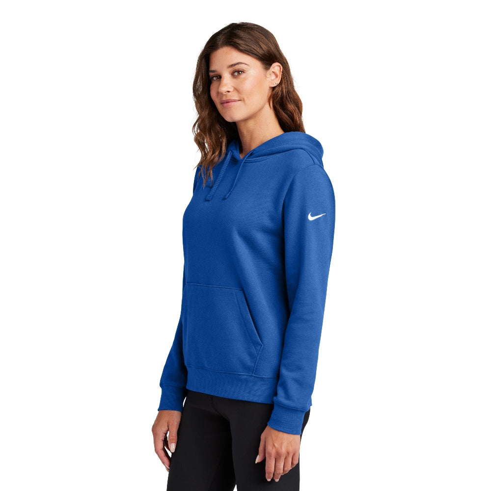 Nike Women's Club Fleece Sleeve Swoosh Pullover Hoodie - Game Royal
