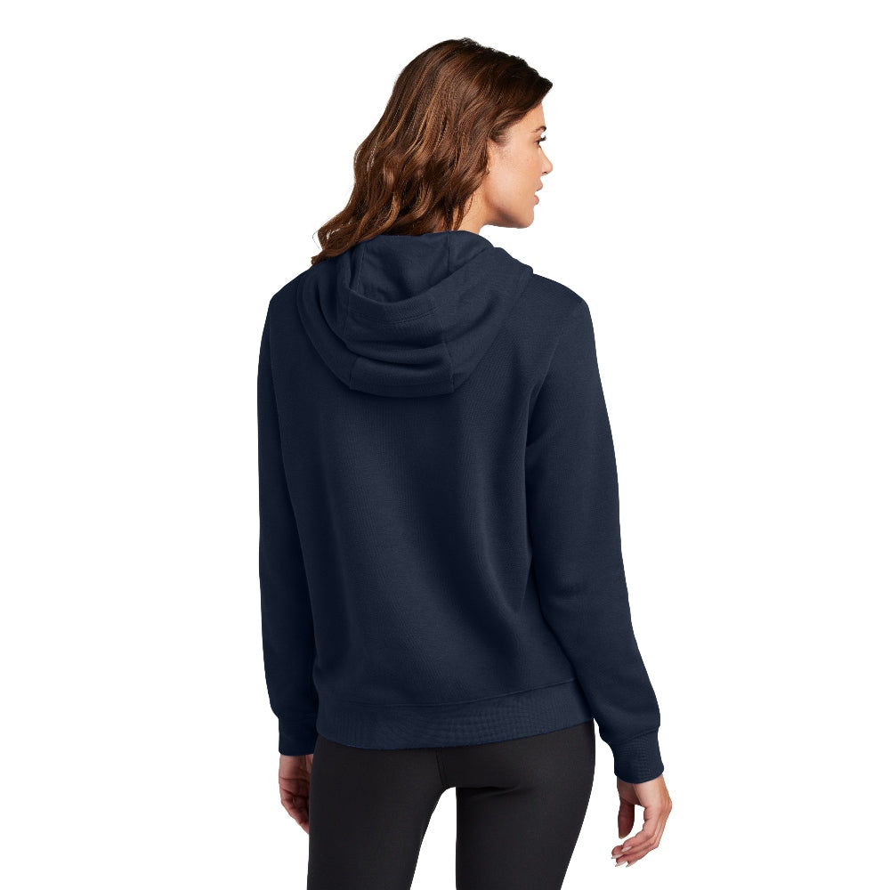 Nike Women's Club Fleece Sleeve Swoosh Pullover Hoodie - Midnight Navy