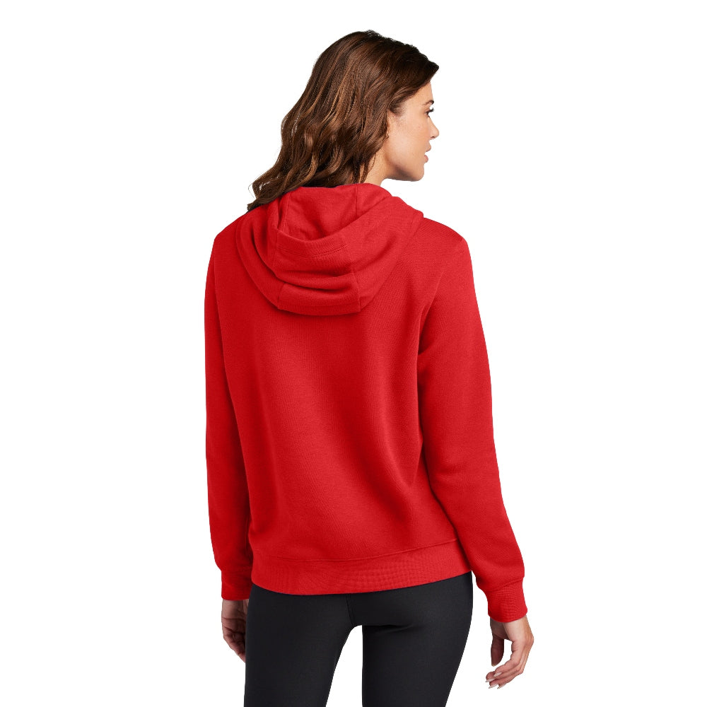 Nike Women's Club Fleece Sleeve Swoosh Pullover Hoodie - University Red