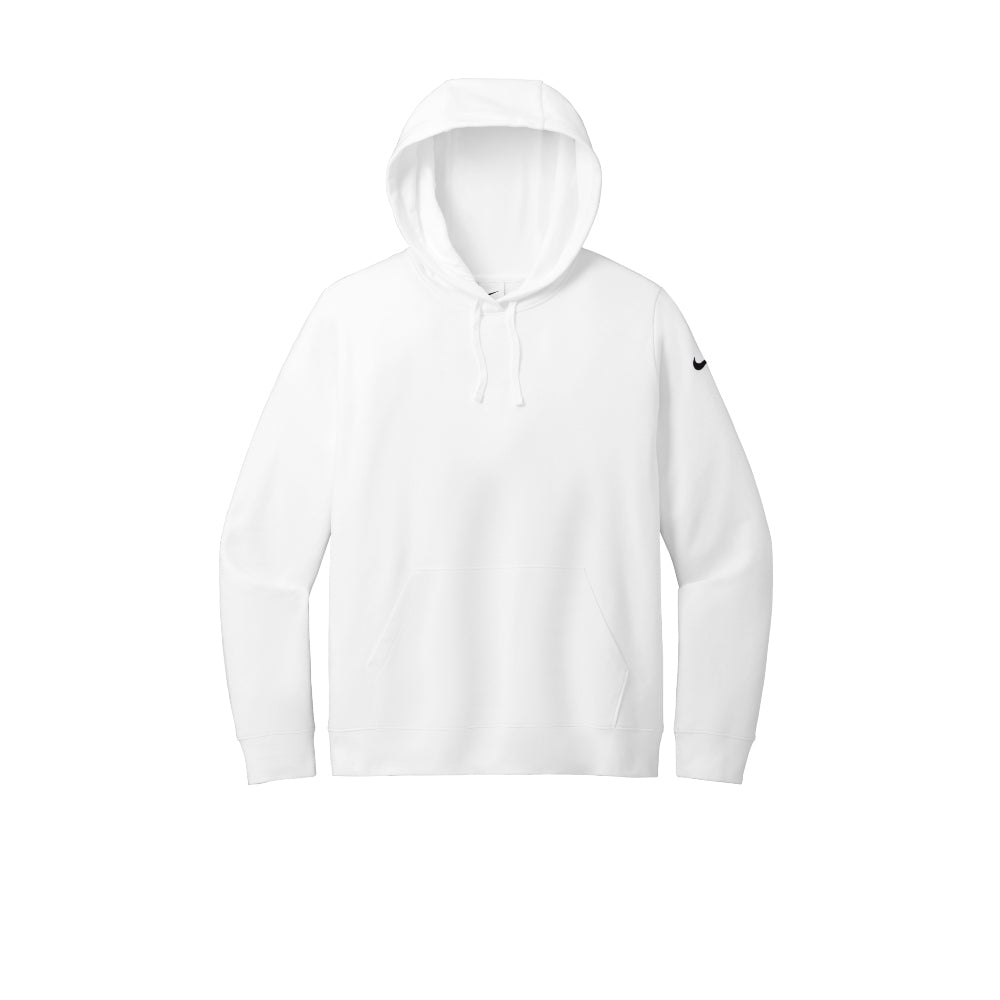 Nike Women's Club Fleece Sleeve Swoosh Pullover Hoodie - White