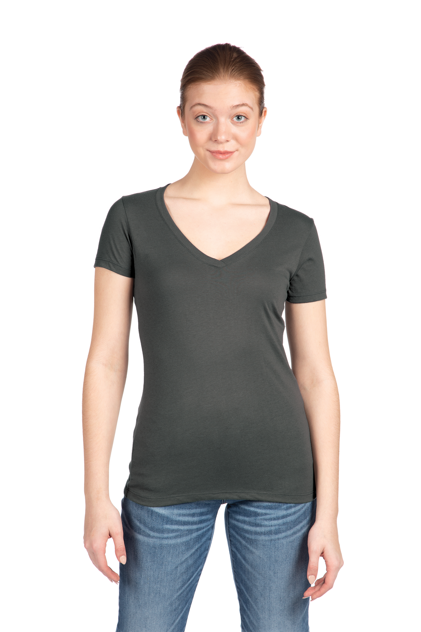 Next Level Apparel® Women’s Ideal V-Neck Tee - Dark Gray