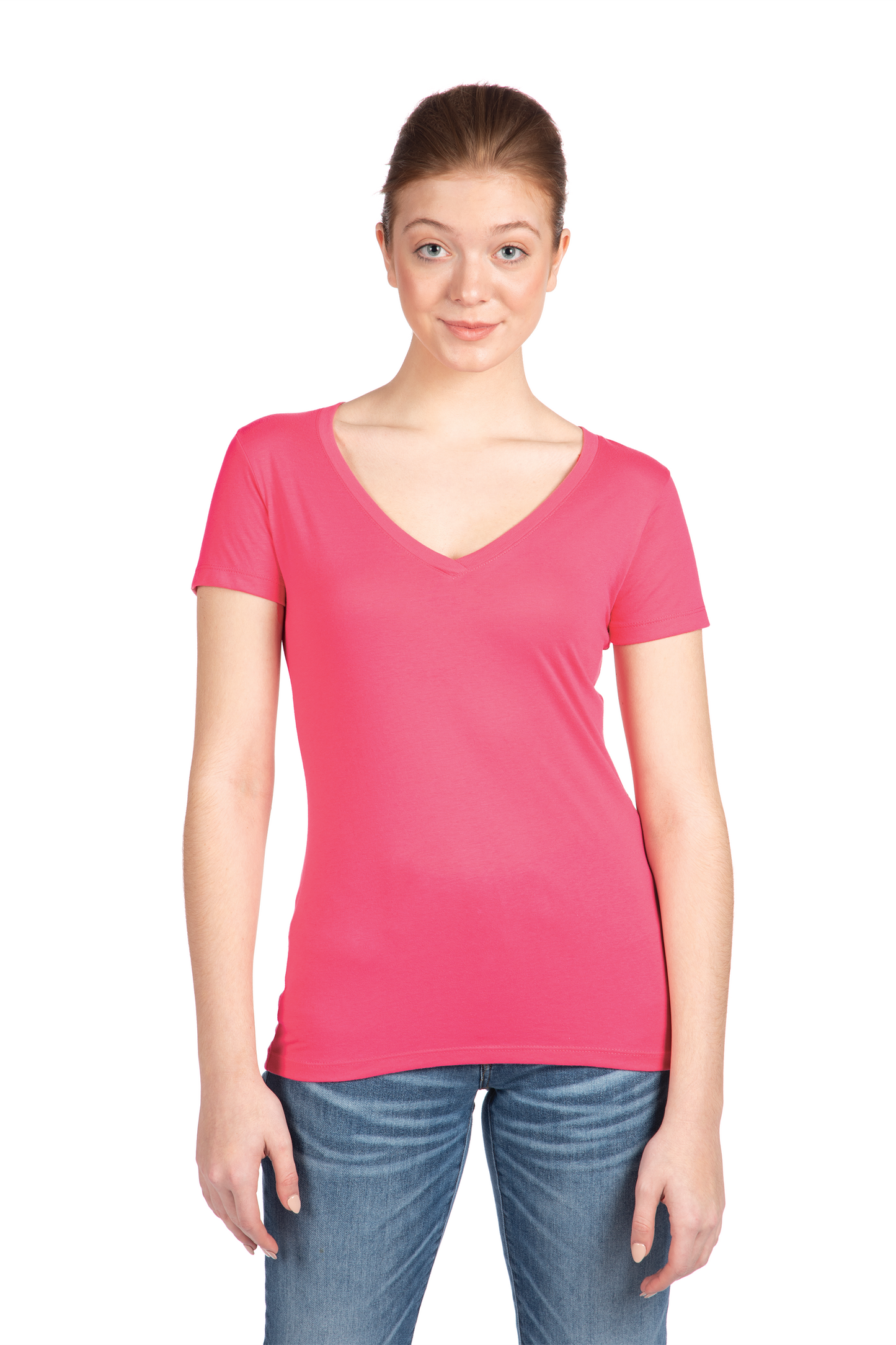 Next Level Apparel® Women’s Ideal V-Neck Tee - Hot Pink