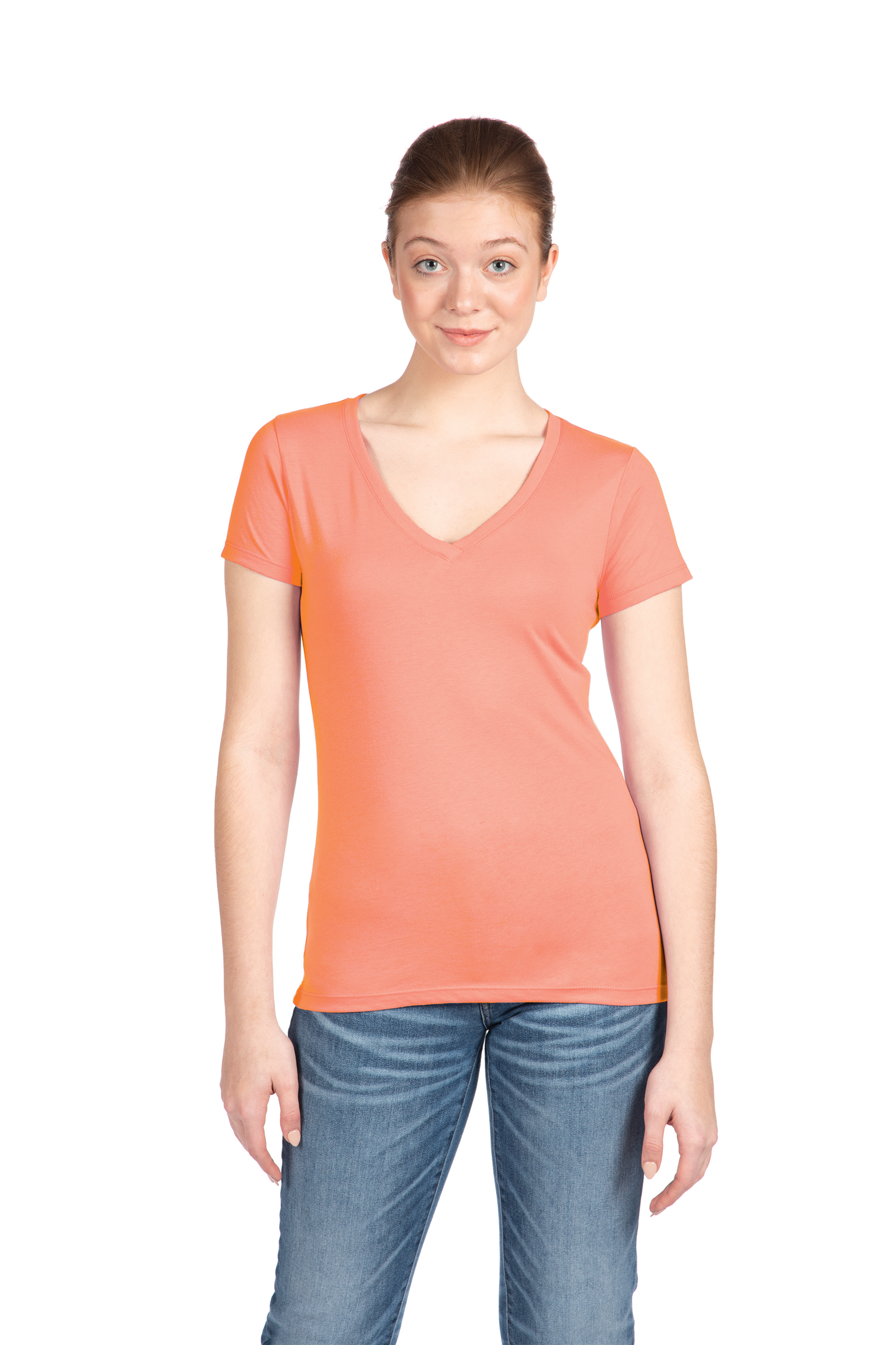 Next Level Apparel® Women’s Ideal V-Neck Tee - Light Orange