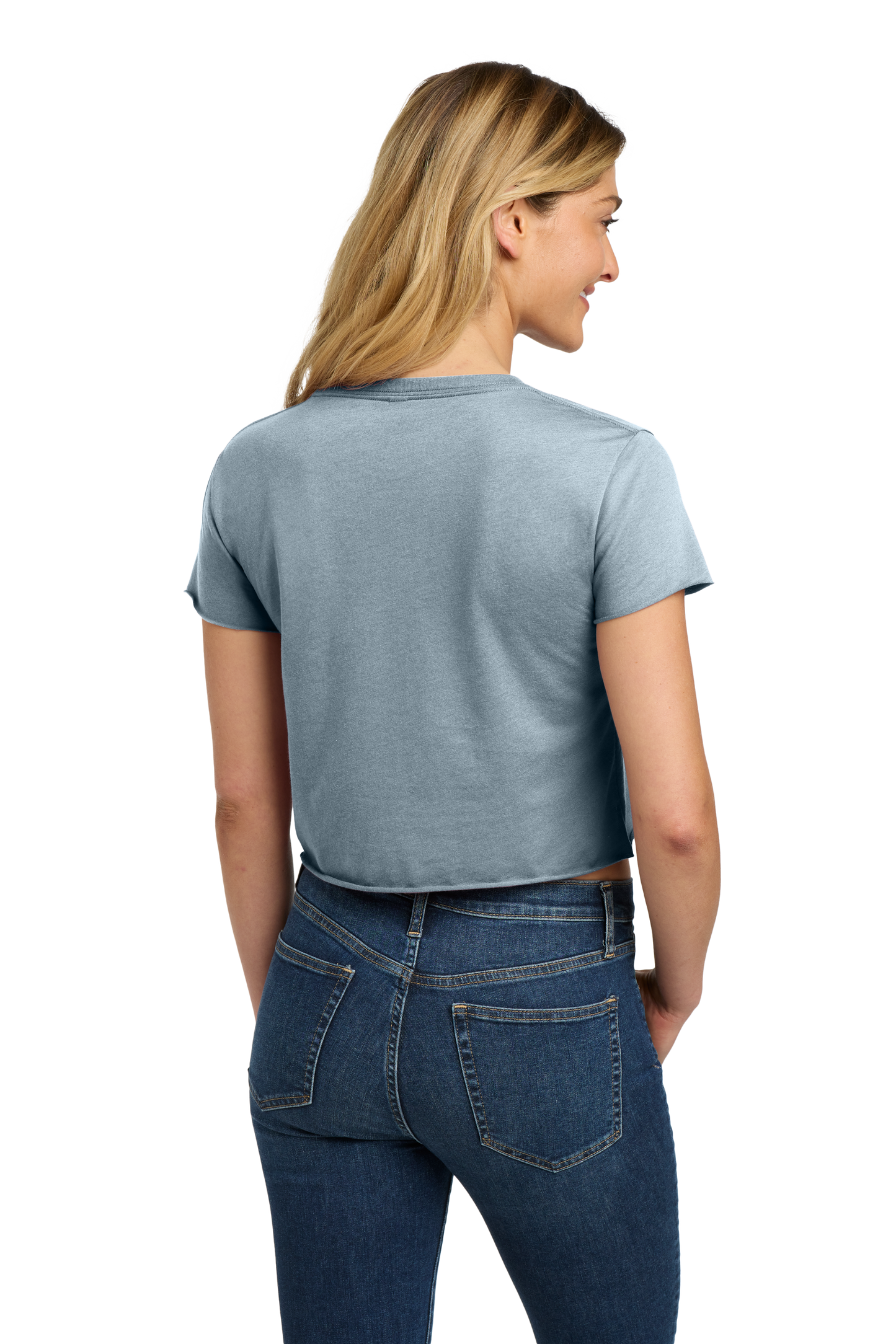 Next Level Apparel® Women’s Festival Cali Crop Tee - Stonewash Denim
