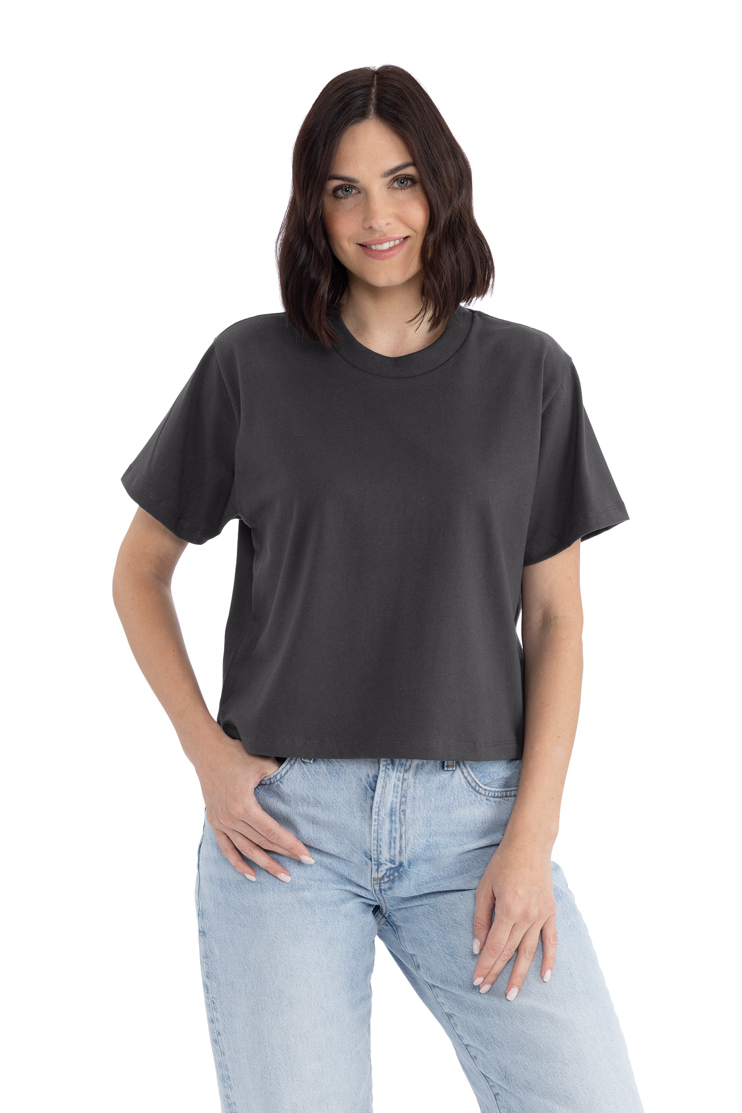 Next Level Apparel® Women’s Heavyweight Boxy Tee - Graphite Black